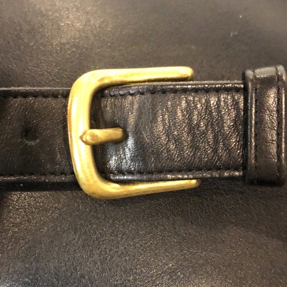 Vintage COACH Black Leather Side Pack Brass Turn Lock Shoulder Bag USA 9979 - Picture 8 of 17